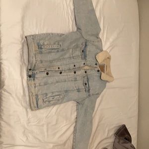 Jean jacket wool inside warm and comfy fashion